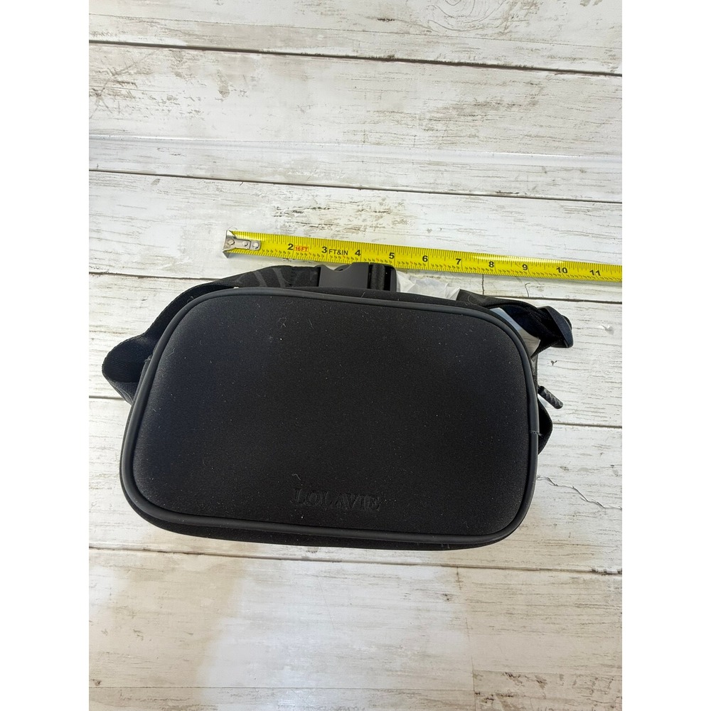 LolaVie Black Neoprene Belt Bag Jennifer Aniston Fanny Pack Waist Bag Adjustable